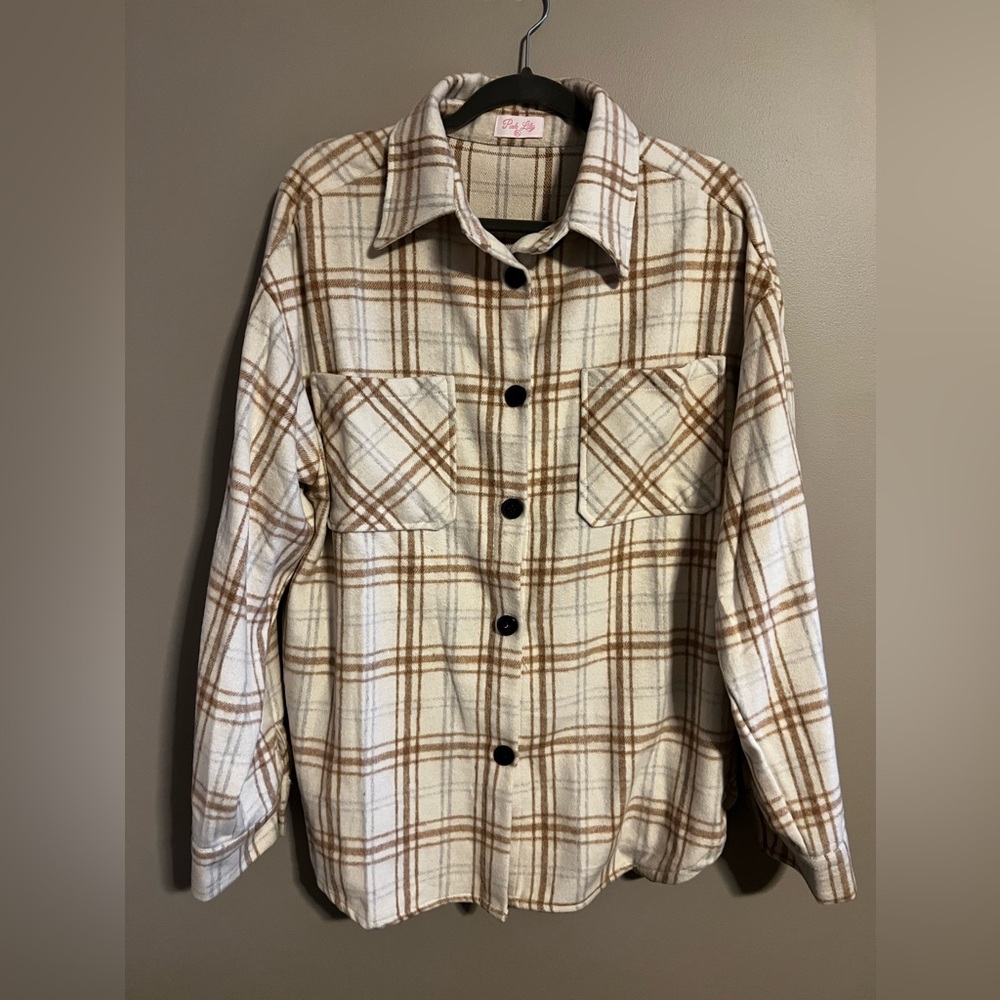 Pink Lily Plaid Shacket